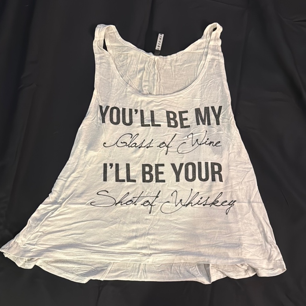 White Graphic Tank Top